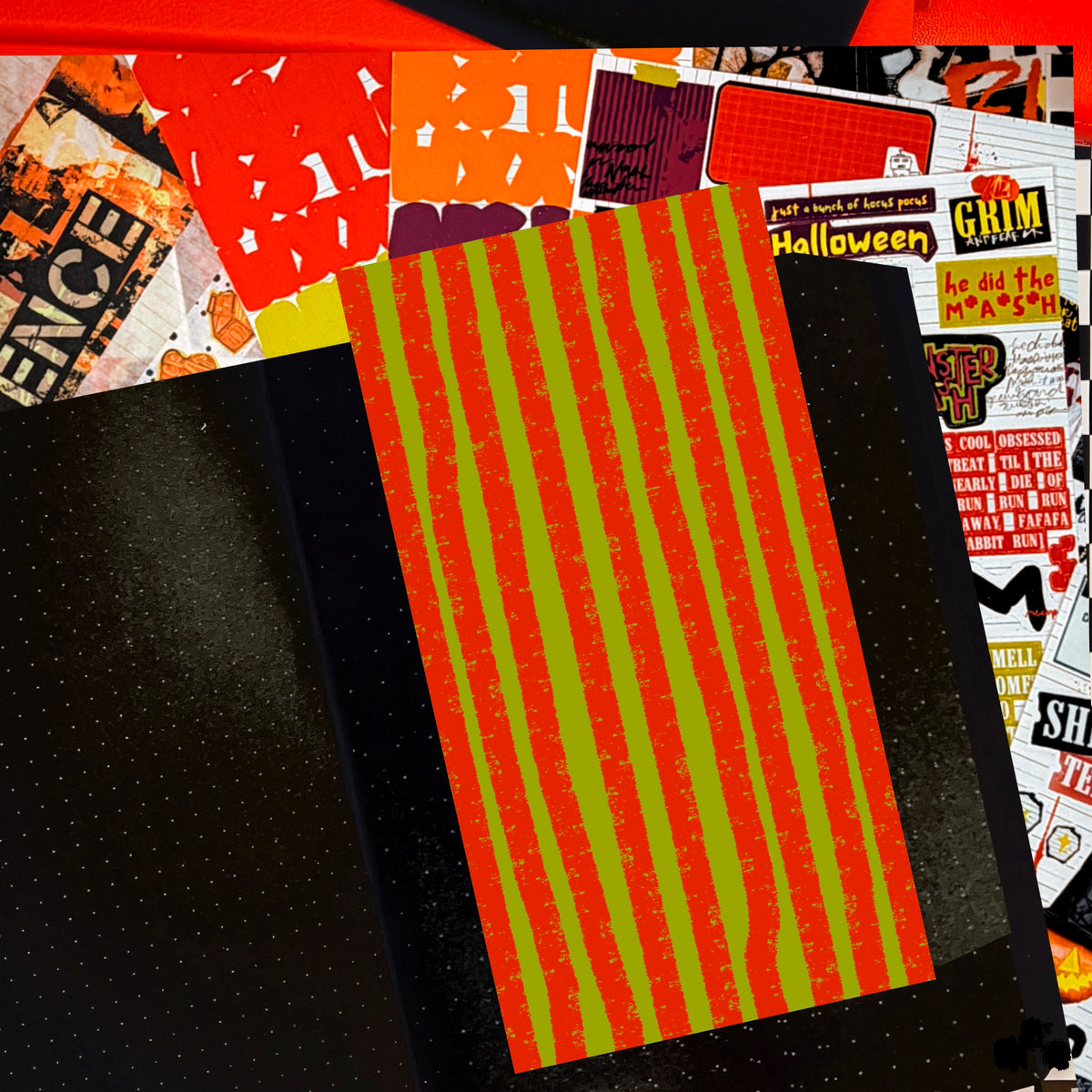 grim x green and orange pinstripes full sheet