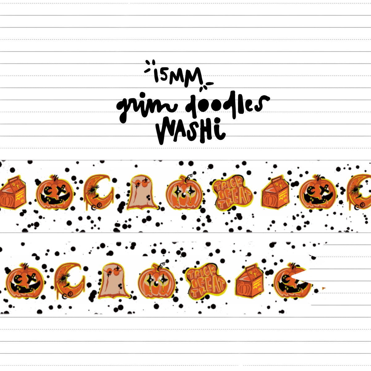 15mm grim doodles washi