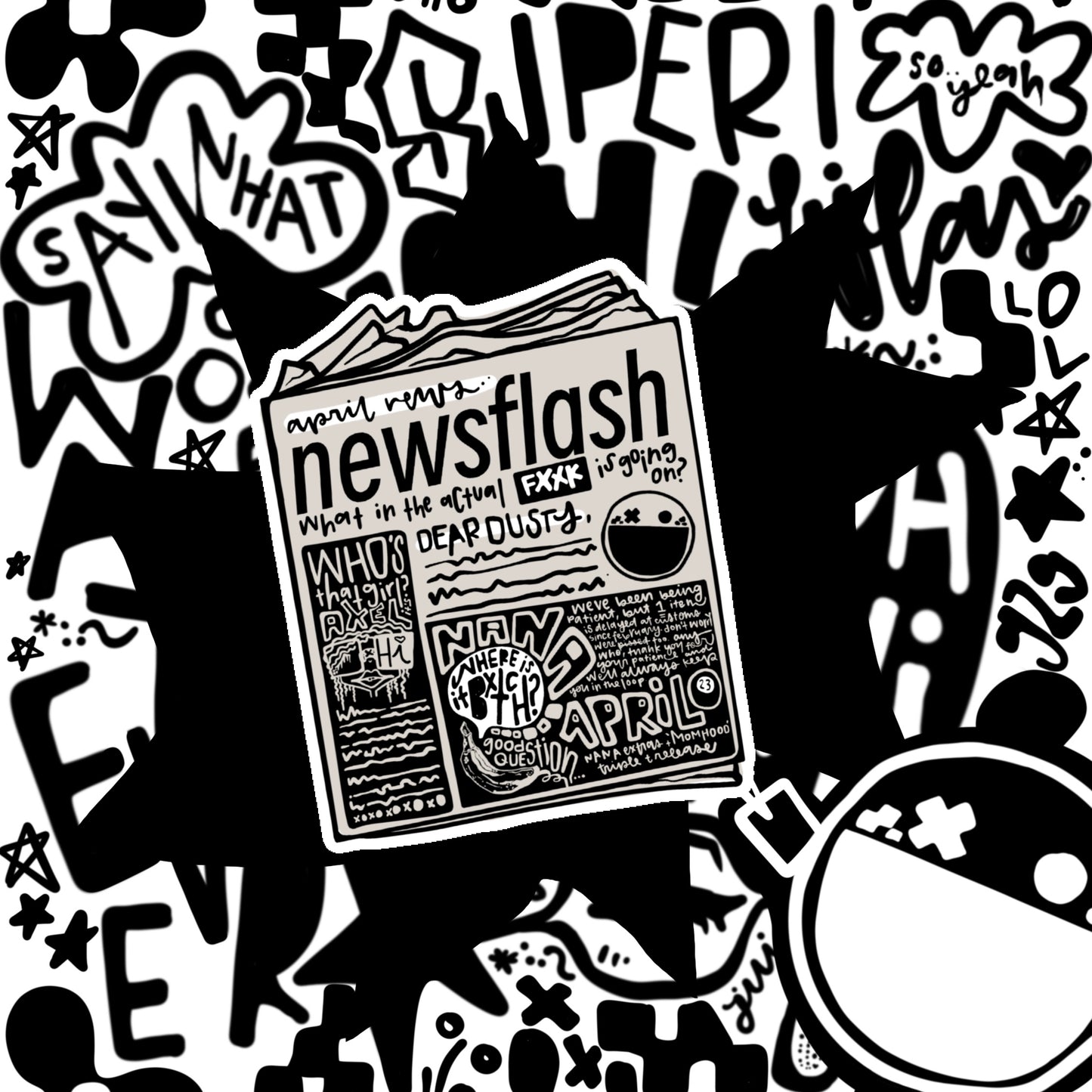 THKG times newspaper x 3" soft matte die cut
