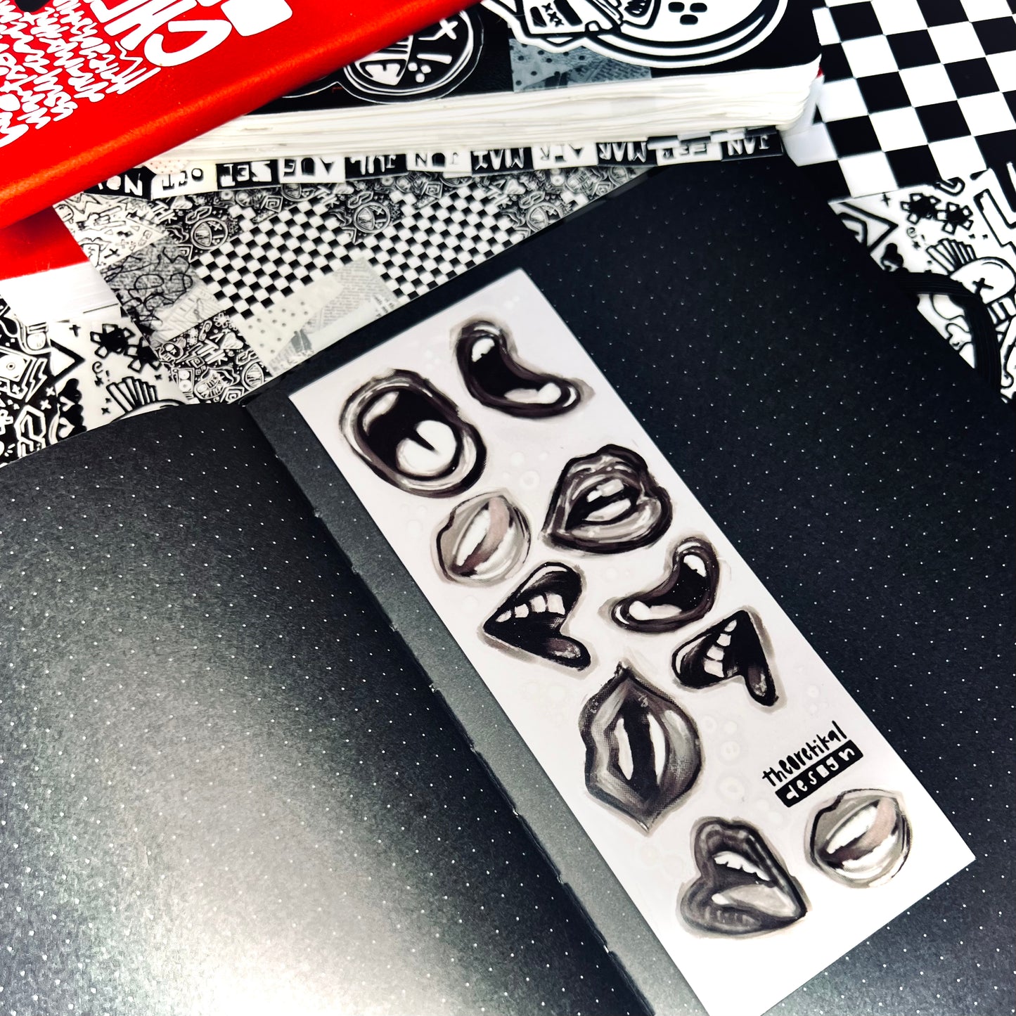 xo lips transfer sticker sheet x cheat day extras