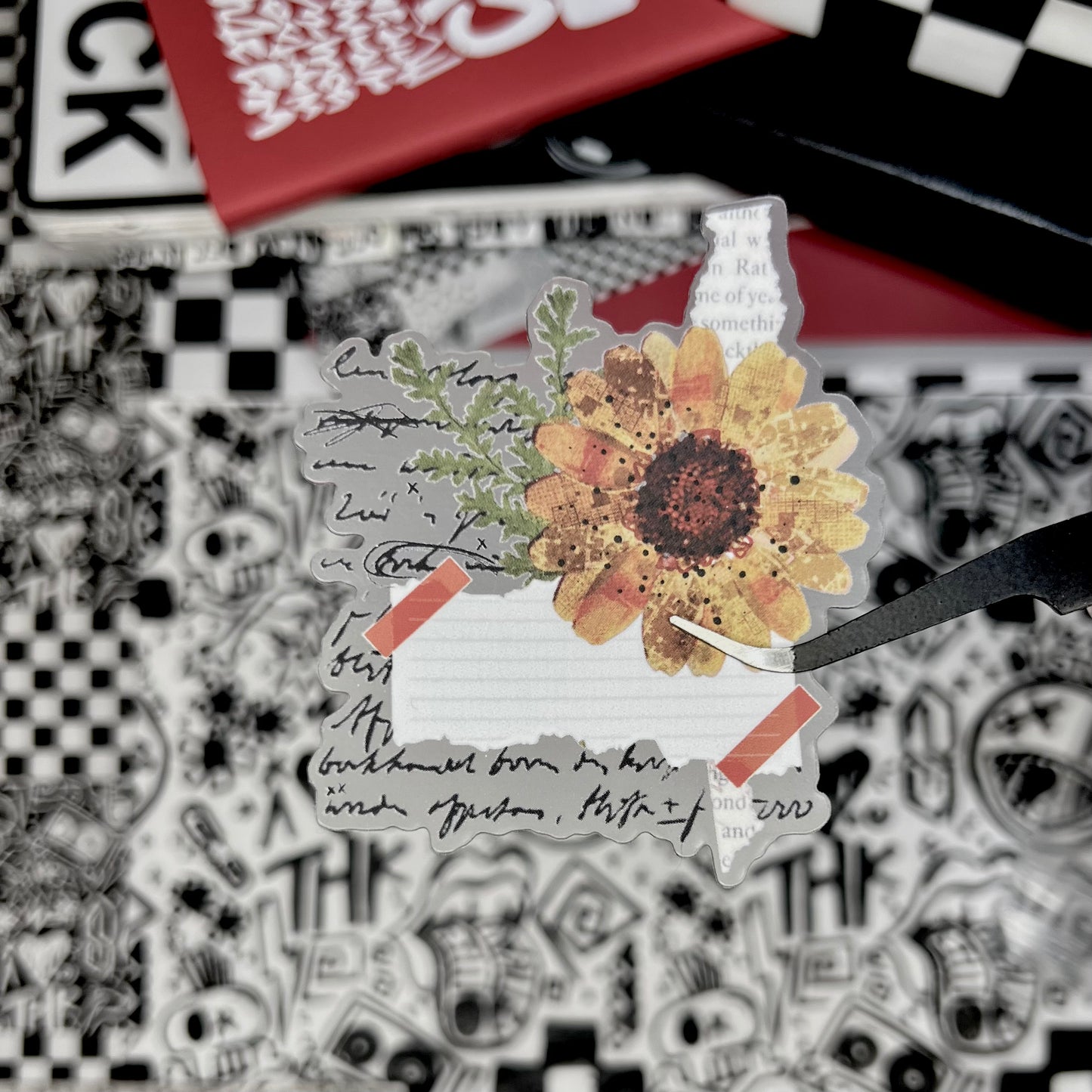 eliza paper flower die cut. 3" clear soft matte