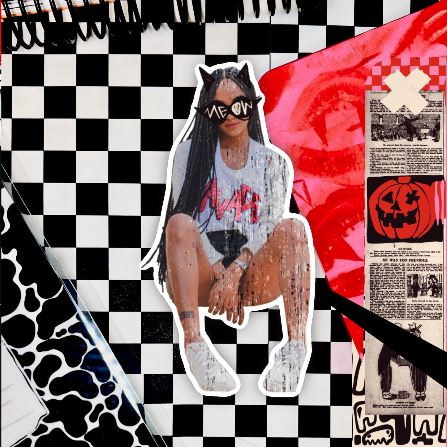 boo x meow bitch 2.5" soft matte die cut