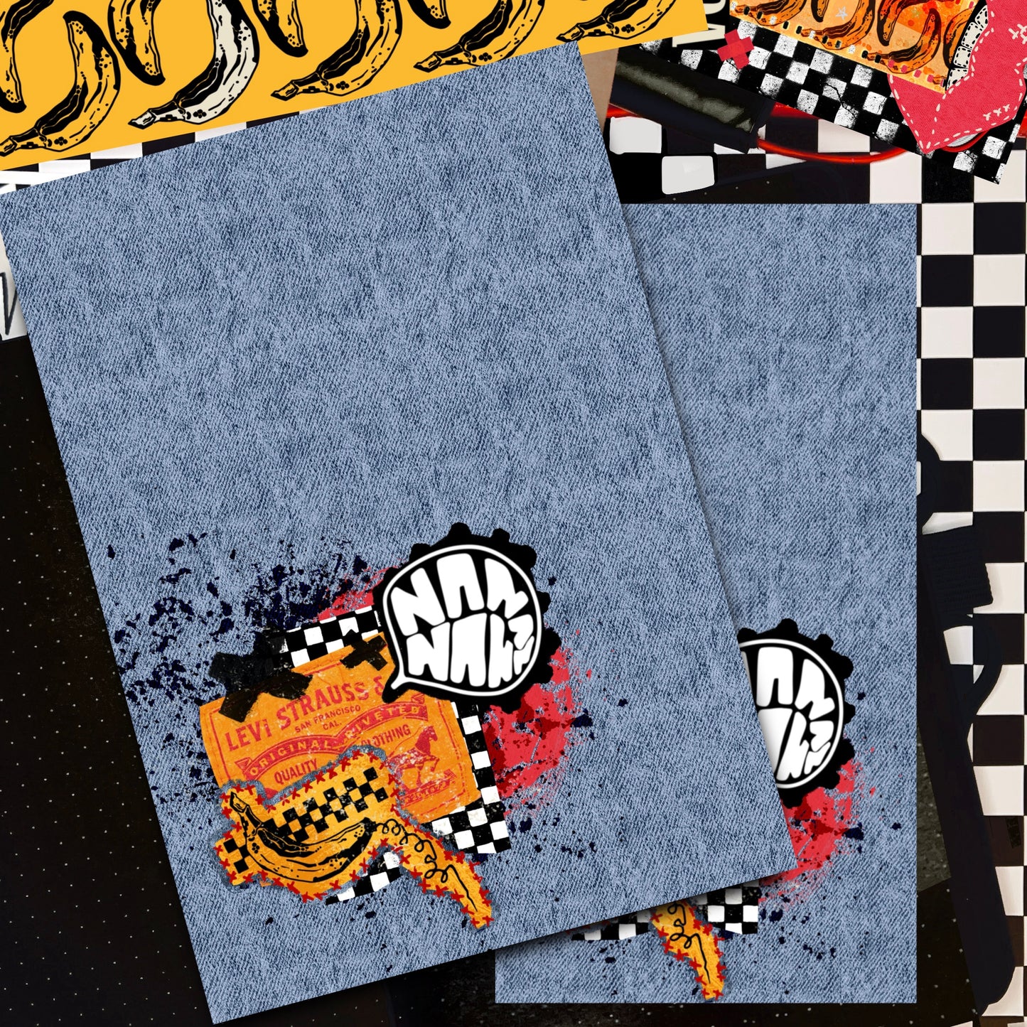 nana x denim collage full sheet (multiple size options)