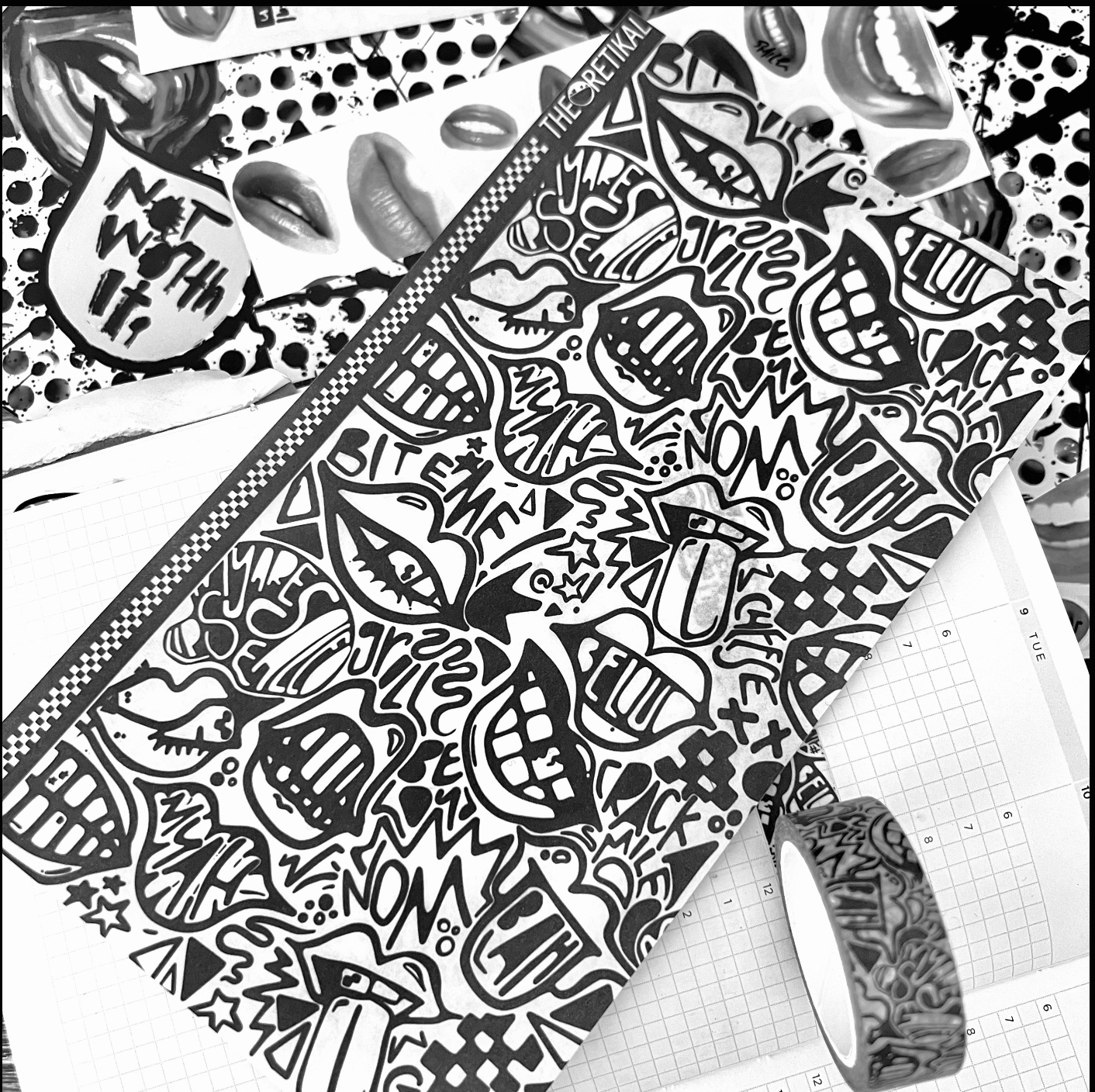 'bite me' standard TN full sheet (washi sticker paper)