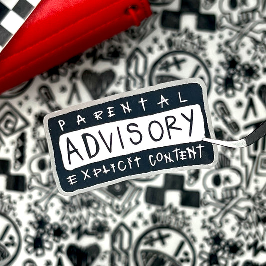 parental advisory 2.5" soft matte vinyl die cut.