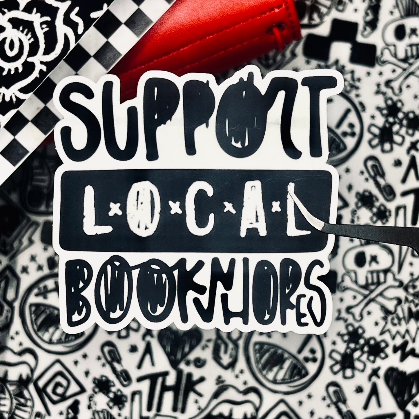 support local bookwhores. 3" soft matte die cut sticker