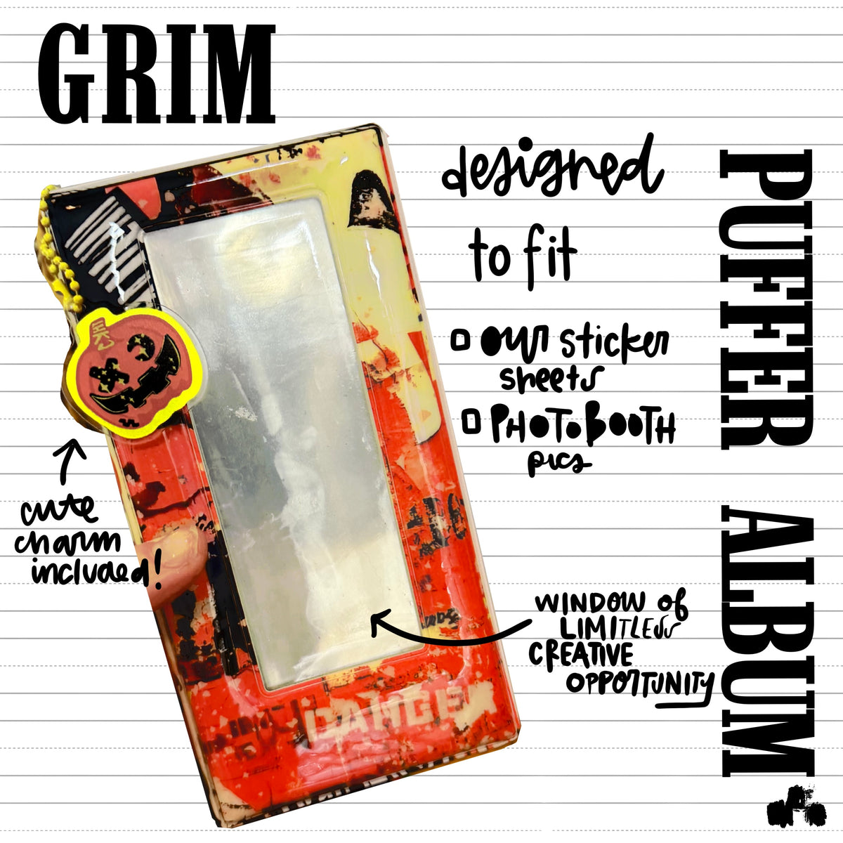 GRIM x puffer sticker album