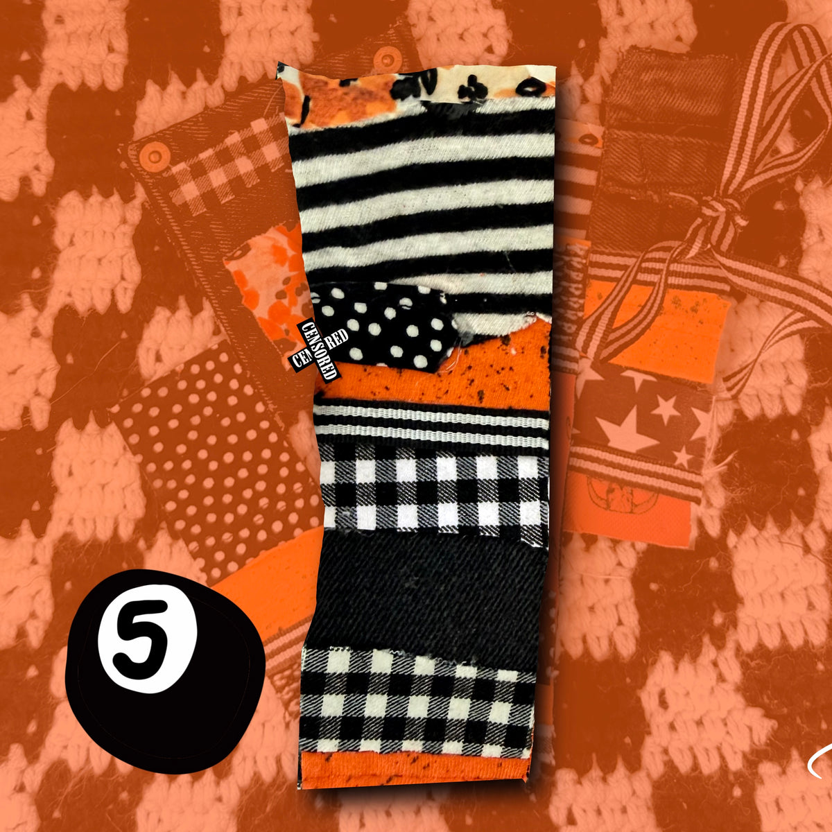 GRIM handmade upcycled iron on patch strips