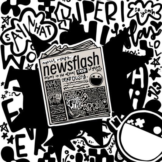 THKG times newspaper x 3" soft matte die cut