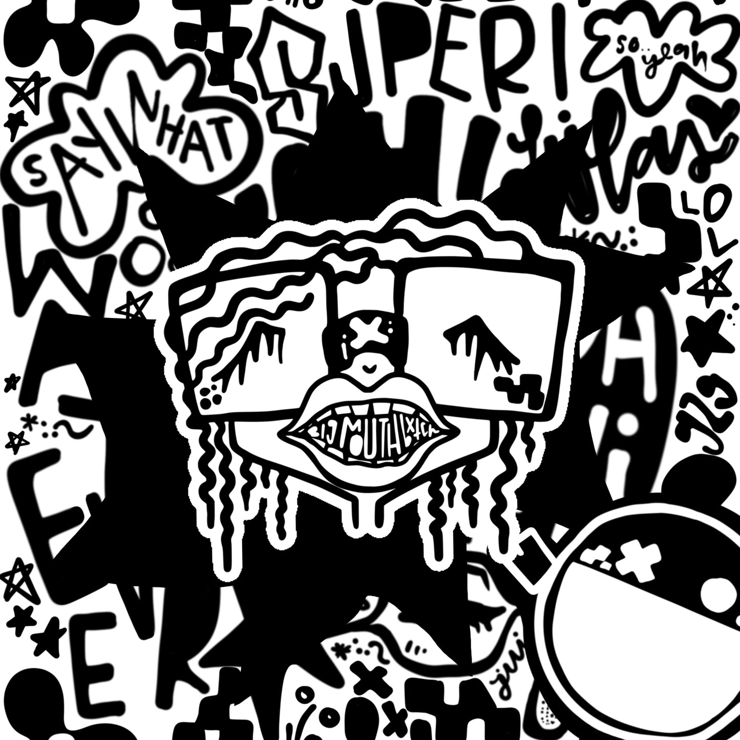 big mouth bxtch axel x 3" soft matte die cut