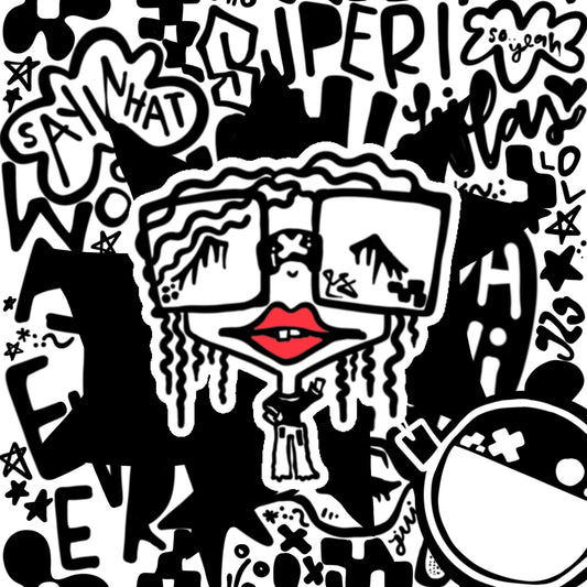 red lipped axel x 4" soft matte die cut (Copy) (Copy)