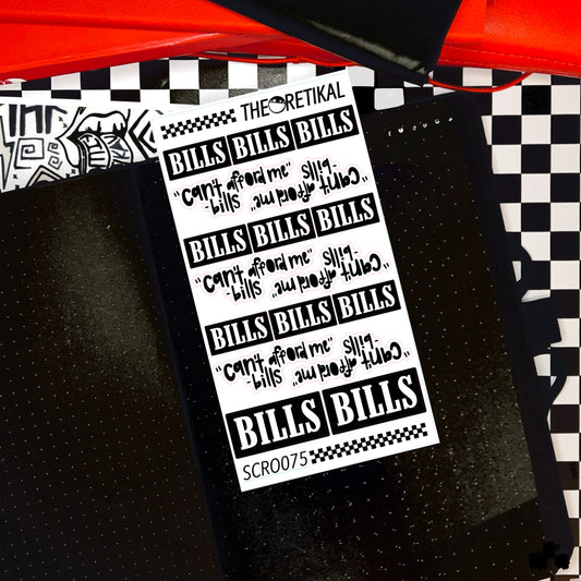 bills. "can't afford me-bills".