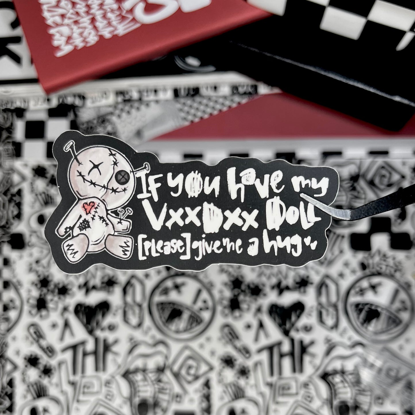 nerdy's voodoo doll die cut. 3" soft matte