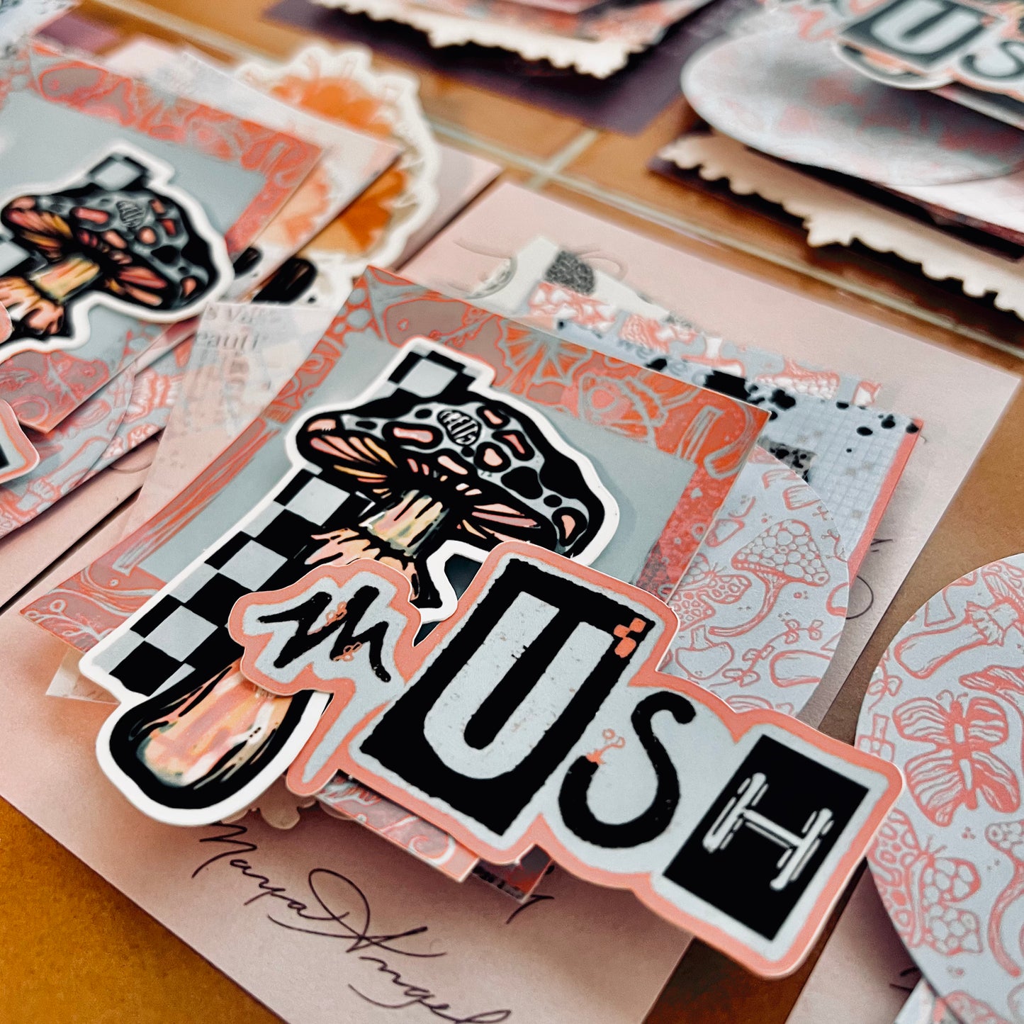 "pretty in mush" riff raff scraps and die cut sticker bundle