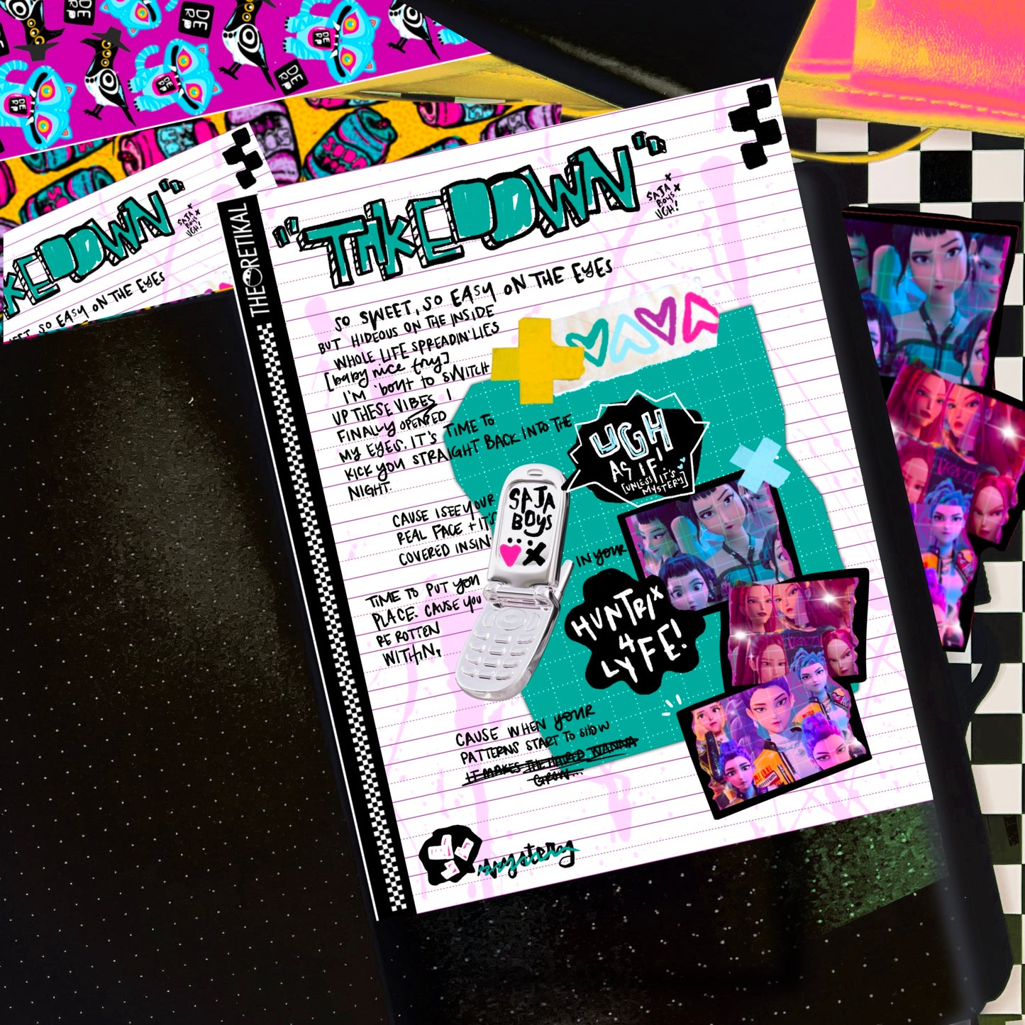 how its done x takedown lyric page A5 sheet