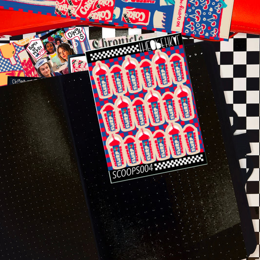 scoops troop x cherry slurpees mini sheet