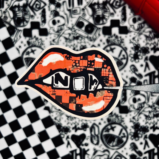 "nom lips" 3" soft matte die cut vinyl