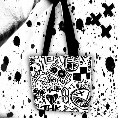 15x15" punk tat tote bag
