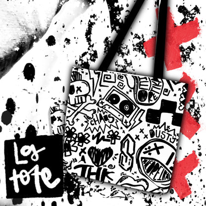 15x15" punk tat tote bag