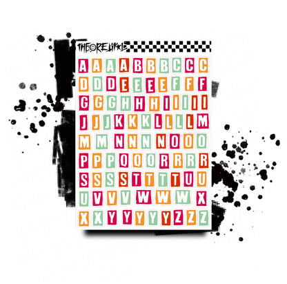 stencil alphabets. multiple colorway