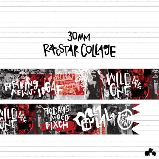 30mm rockstar collage washi