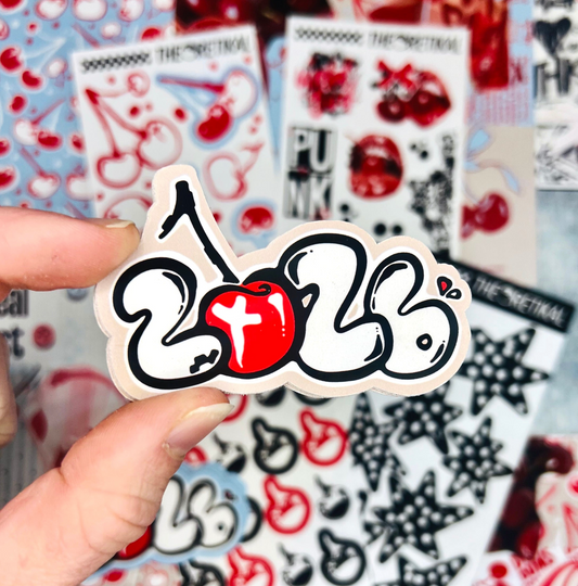 2026 cherries x 3" soft matte die cut