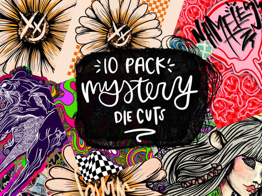 mystery die cut pack. 10 mystery die cuts.